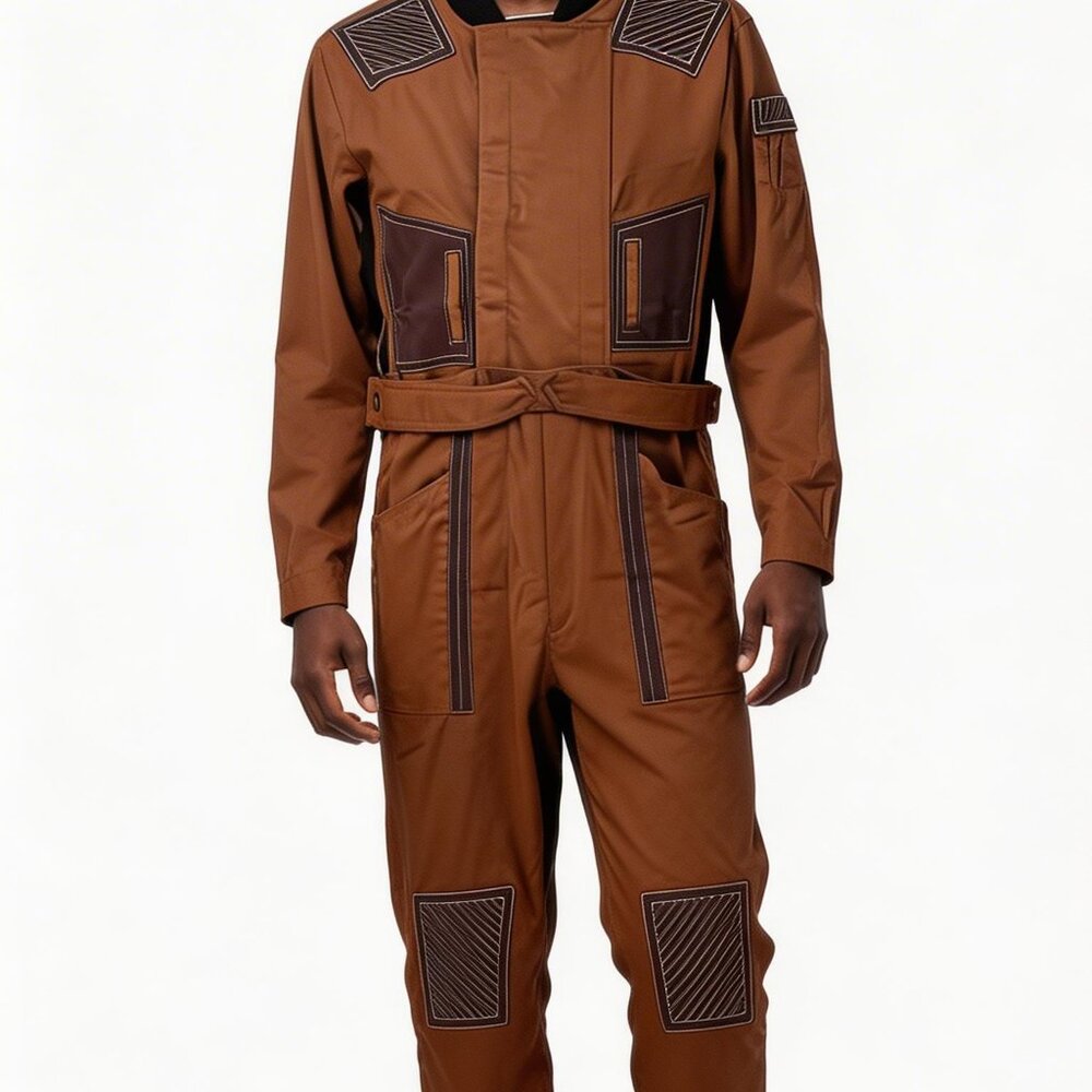 Men's Brown Lightweight Utility Jumpsuit in XL NWOT - Picture 4 of 11